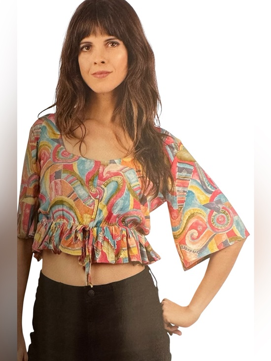 Sacred Threads Tops - L/XL Sacred Threads Multicolor Abstract Blouse. TURQ 01. 225163